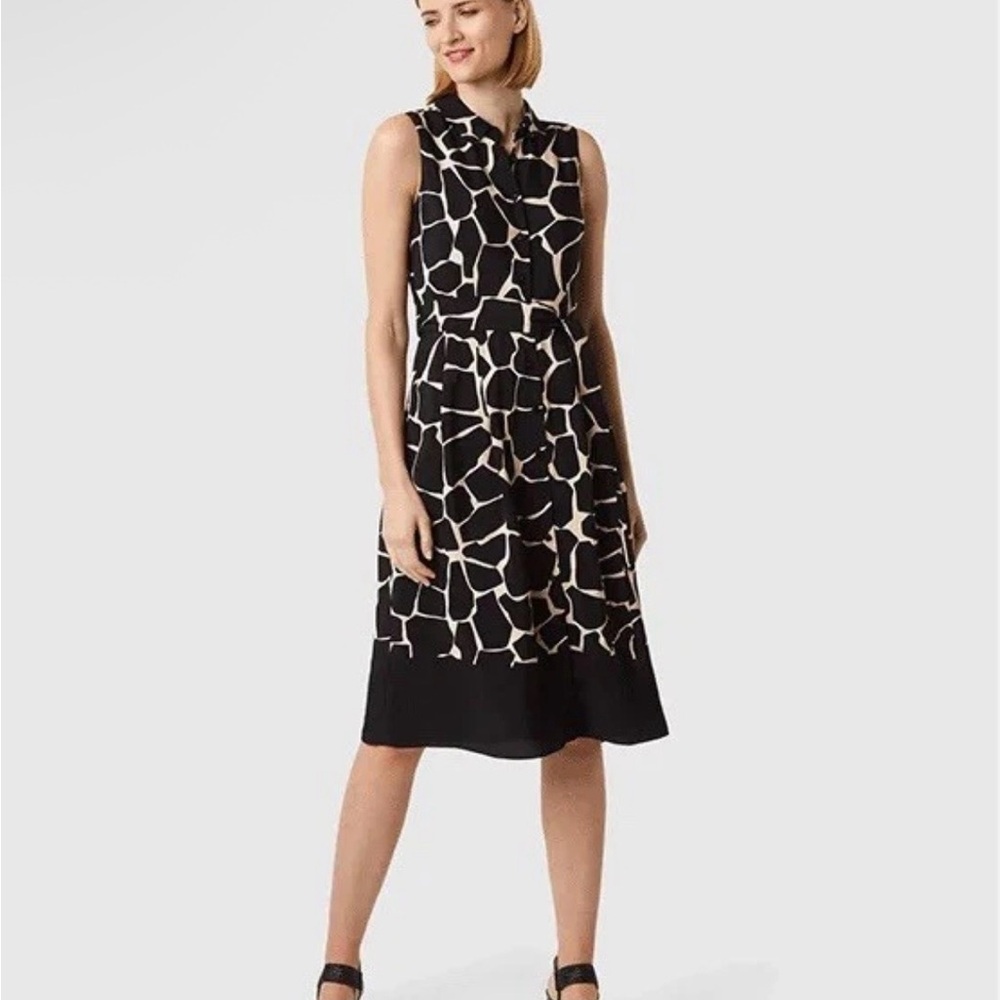 Elegant Black and White Midi Dress